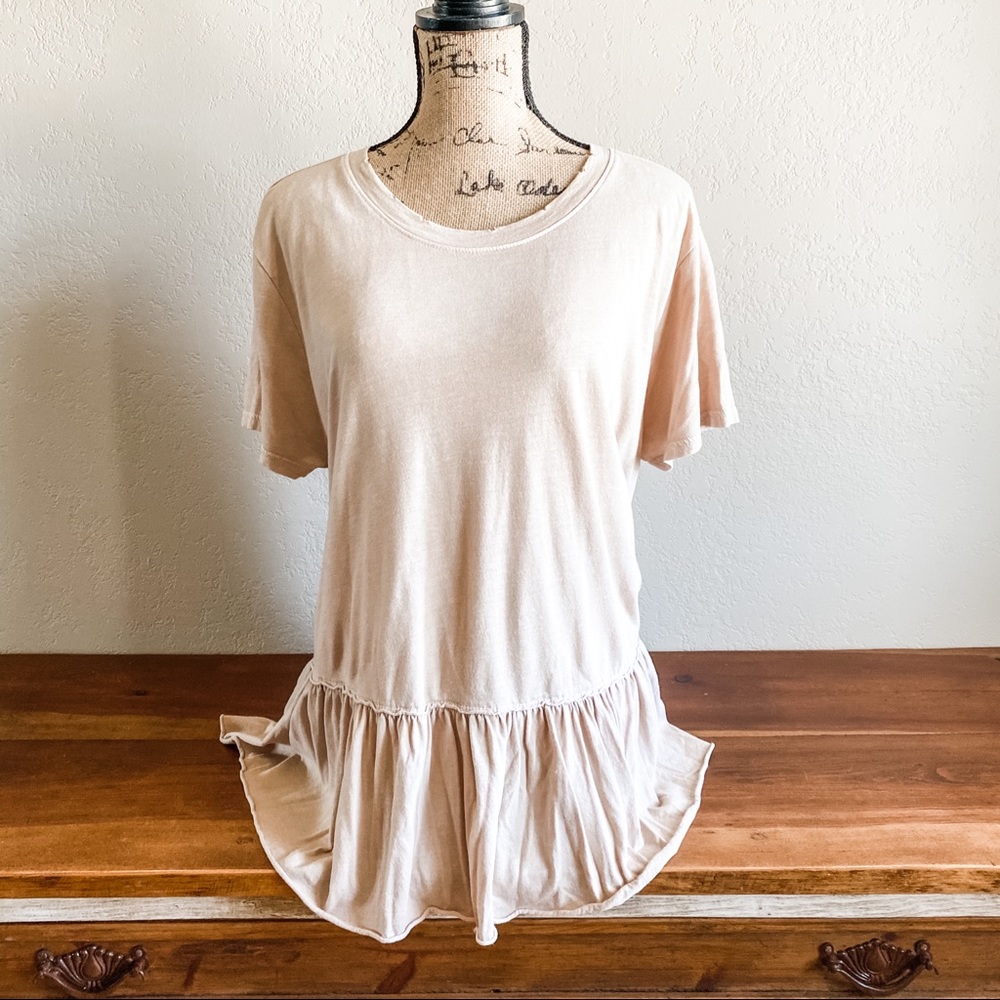 BP Tan Ruffled T-Shirt
